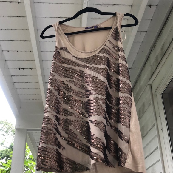 Chocolate Beige New Year perfect MEXX sparkle ✨ Top tank sleeveless festive - Picture 3 of 12